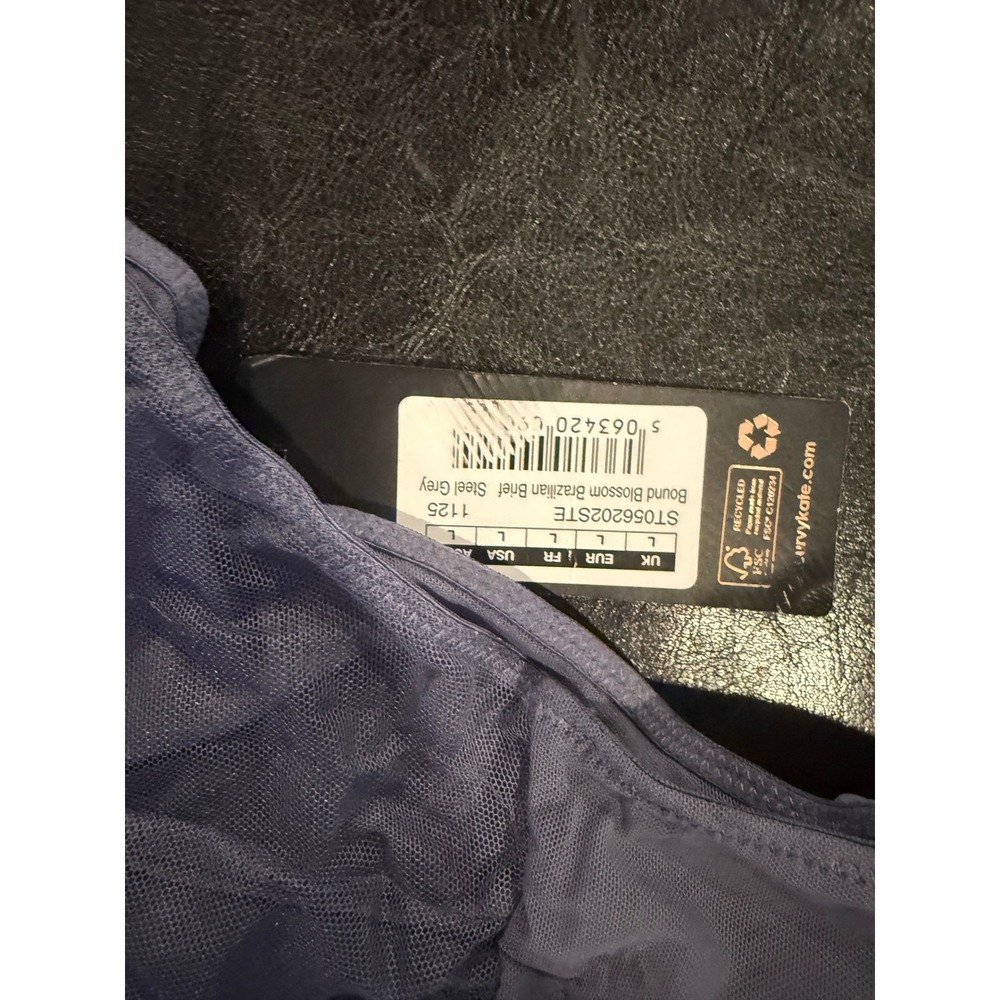 NWT Scantilly Curvy Kate Bound Blossom Steel Grey Bra 34H/Brazilian Brief L Set - Picture 4 of 4